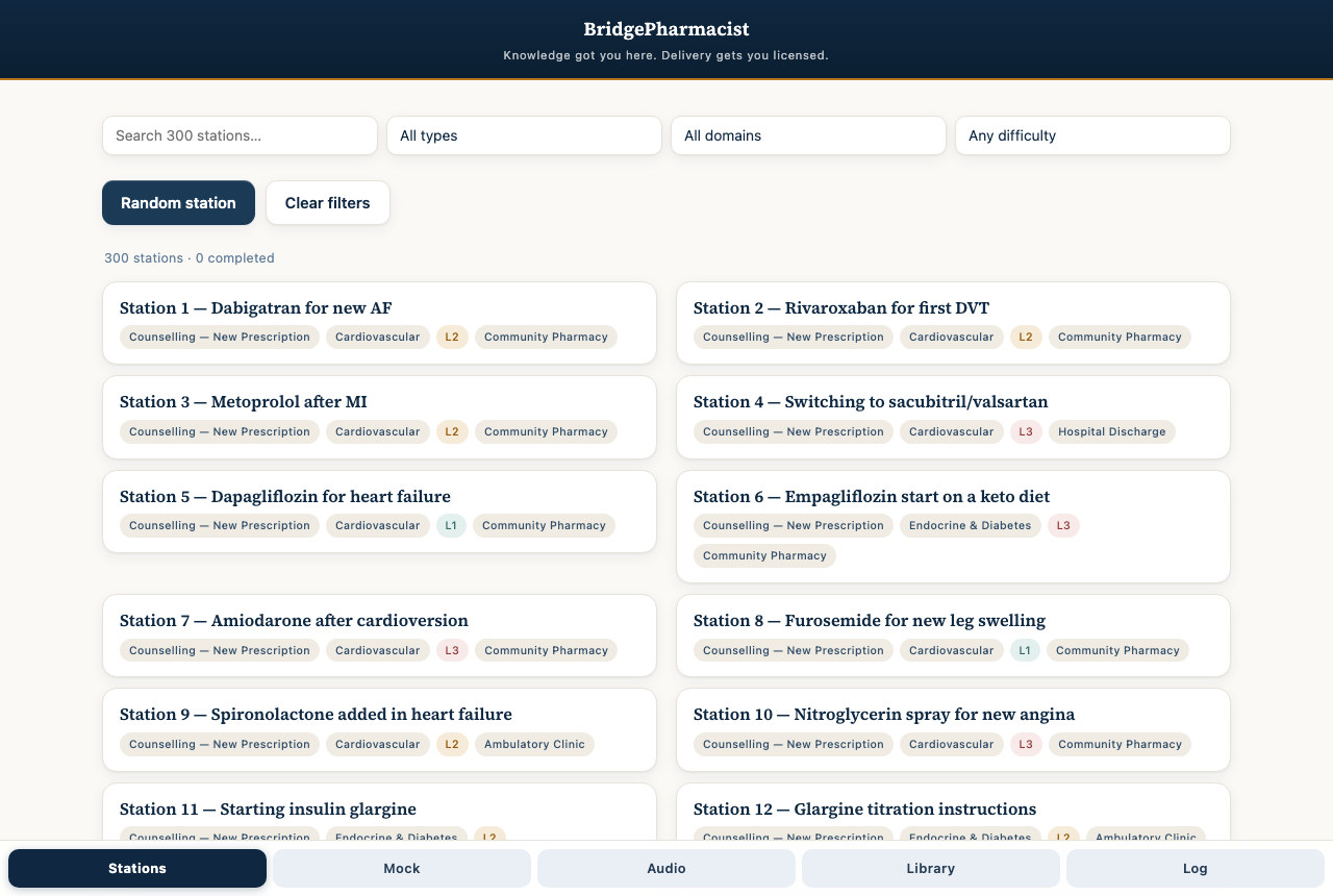 300 practice stations with filters